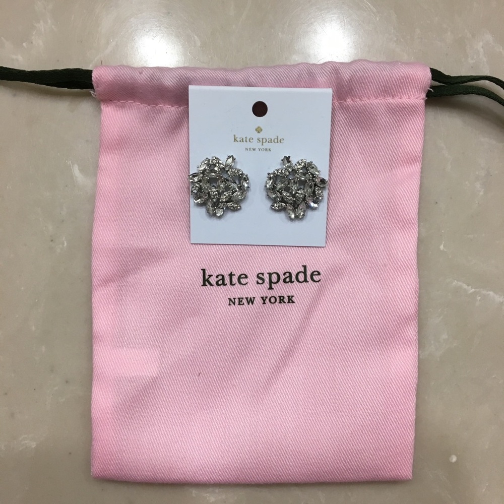 NWT Kate Spade Crystal Ivy Statement Earrings - Picture 2 of 8